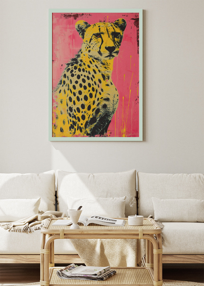 Vibrant Cheetah Pop Art Canvas Print & Poster – Modern Wild Cat Wall Art – AI PRINT LAB