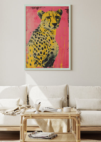 Vibrant Cheetah Pop Art Canvas Print & Poster – Modern Wild Cat Wall Art – AI PRINT LAB