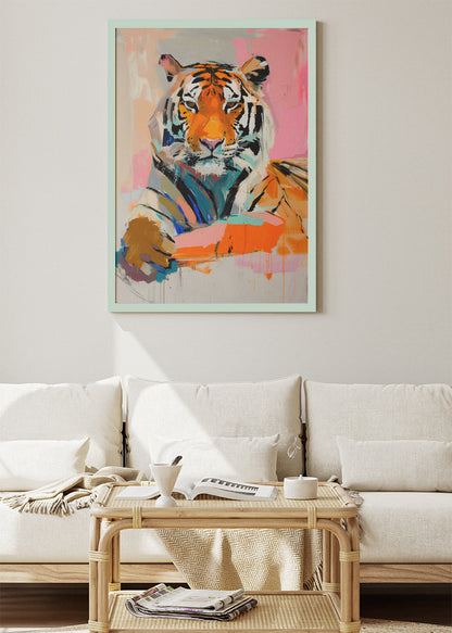 Expressive Tiger Portrait Canvas Print & Poster – Modern Abstract Tiger Wall Art – AI PRINT LAB