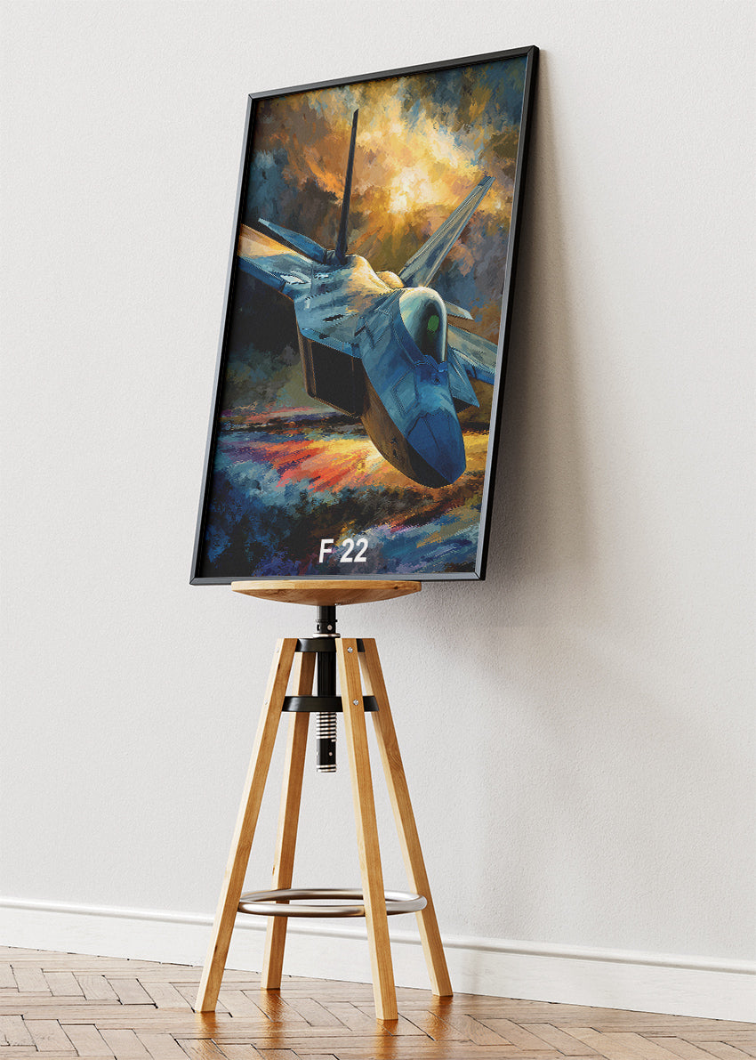 F-22 Raptor Poster & Canvas Print – Stealth Fighter Jet Wall Art