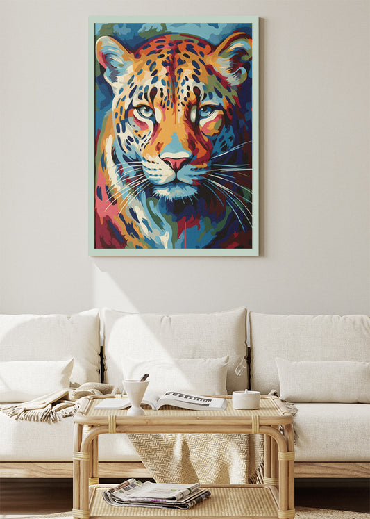Colorful Leopard Poster & Canvas Print – Vibrant Wildlife Art