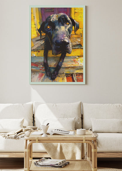 Expressive Black Labrador Canvas Print & Poster – Modern Dog Wall Art – AI PRINT LAB