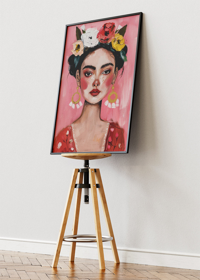 Blush Floral Portrait Canvas & Poster Print – AI PRINT LAB