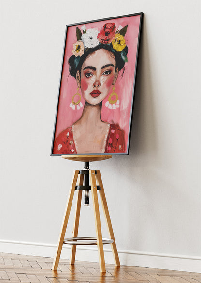 Blush Floral Portrait Canvas & Poster Print – AI PRINT LAB
