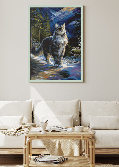 Majestic Forest Cat Canvas Print & Poster – Nature-Inspired Cat Wall Art – AI PRINT LAB