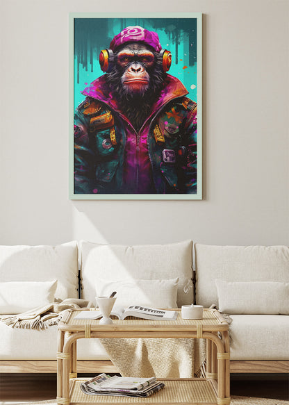 Streetwear Gorilla Canvas Print & Poster – Urban Monkey Headphones Wall Art – AI PRINT LAB