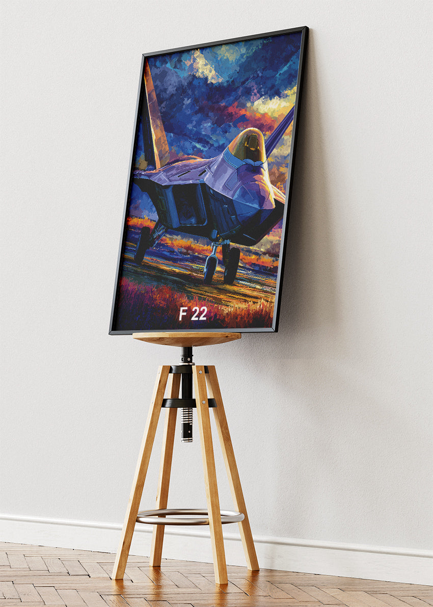 F-22 Raptor Poster & Canvas Print – Stealth Fighter Jet Wall Art
