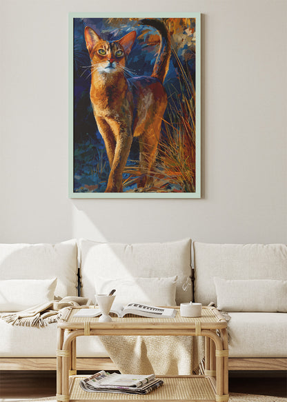 Elegant Abyssinian Cat Canvas Print & Poster – Artistic Cat Portrait Wall Art – AI PRINT LAB