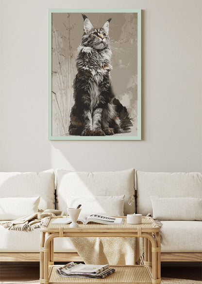 Majestic Maine Coon Cat Canvas Print & Poster – Elegant Feline Wall Art – AI PRINT LAB