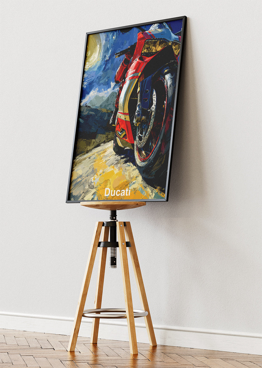 Ducati Sunlit Power Performance Art Poster & Canvas