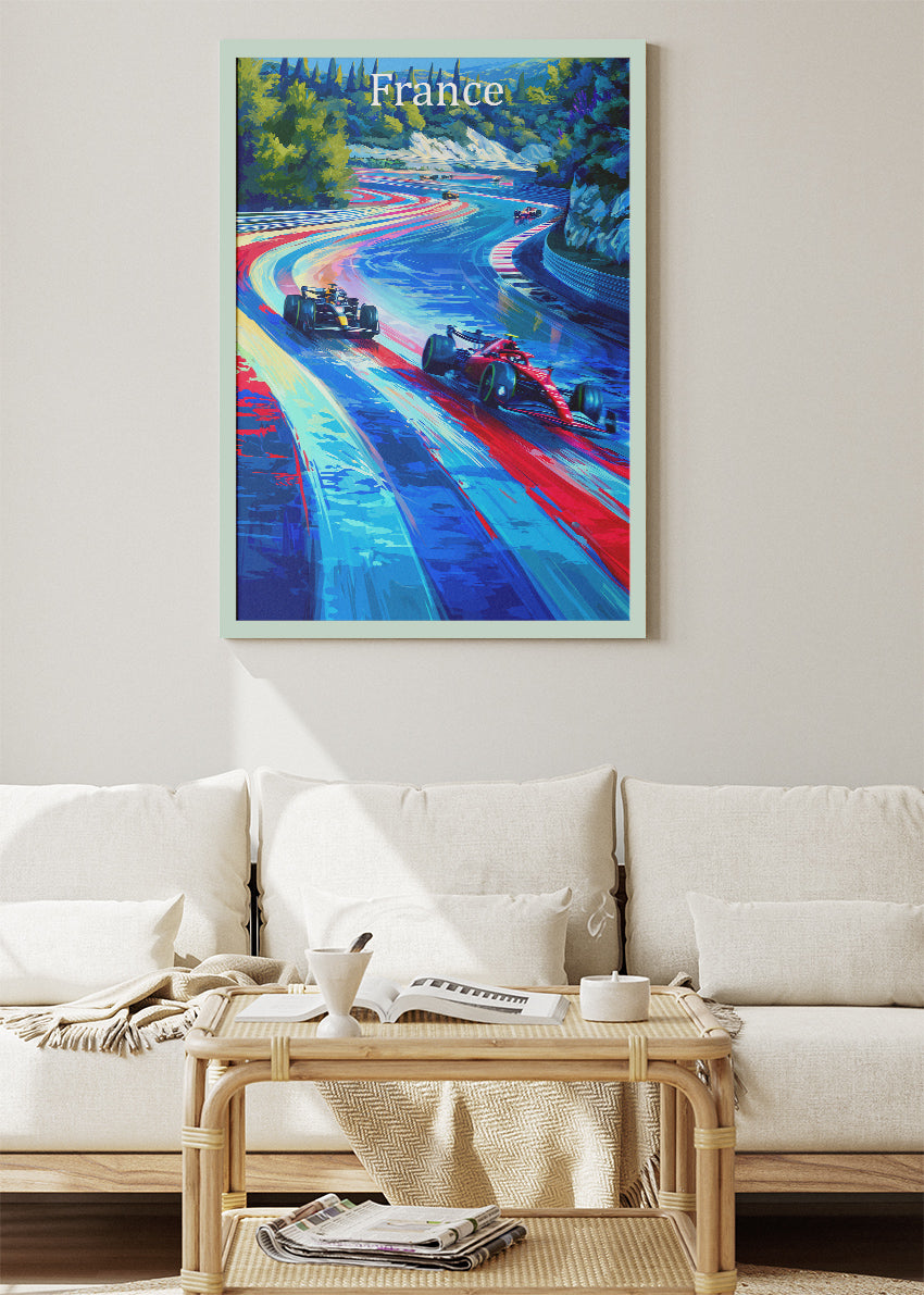 France Formula 1 Racing Track Abstract Canvas Print & Poster – AI PRINT LAB