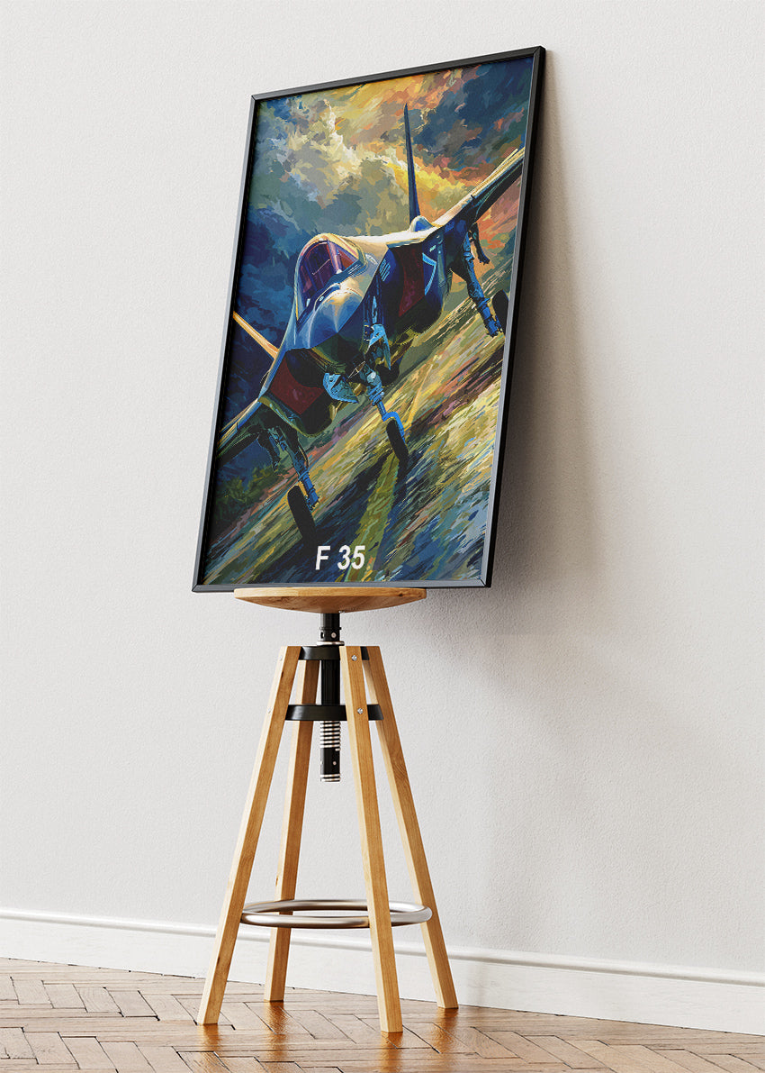 F-35 Lightning II Poster & Canvas Print – Modern Stealth Jet Wall Art