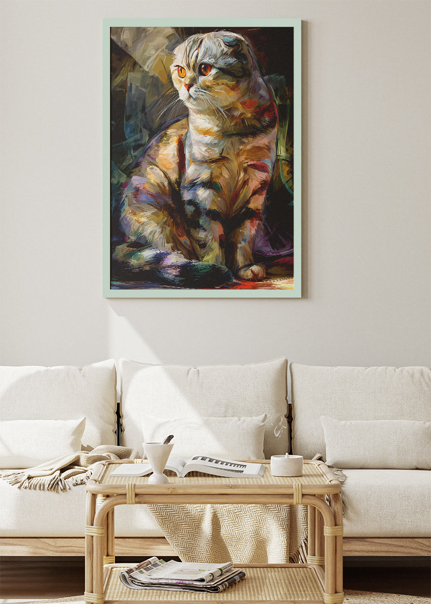 Abstract Colorful Cat Canvas Print & Poster – Modern Artistic Feline Wall Art – AI PRINT LAB