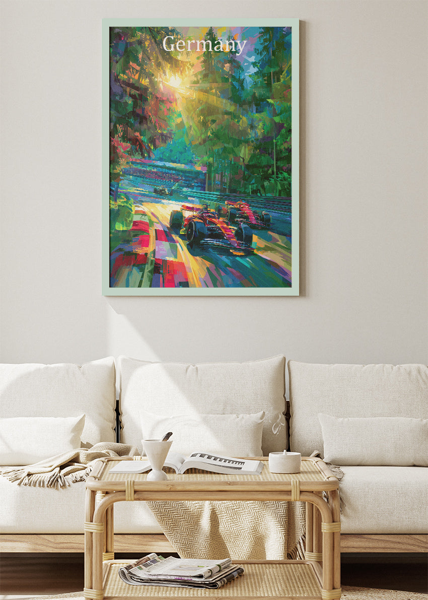 Germany Formula 1 Forest Circuit Canvas Print & Poster – AI PRINT LAB