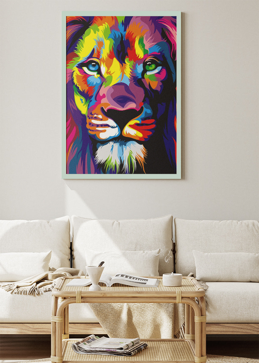 Colorful Lion Pop Art Canvas Print & Poster – Vibrant Wildlife Wall Art – AI PRINT LAB