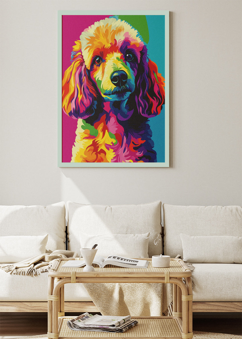 Colorful Poodle Pop Art Canvas Print & Poster – Vibrant Dog Wall Art – AI PRINT LAB