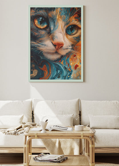 Abstract Fluid Cat Canvas Print & Poster – Artistic Pet Wall Art – AI PRINT LAB
