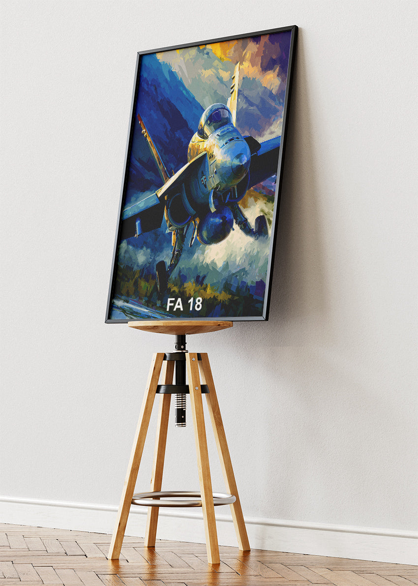 FA-18 Hornet Fighter Jet Poster & Canvas Print – Dynamic Aviation Wall Art