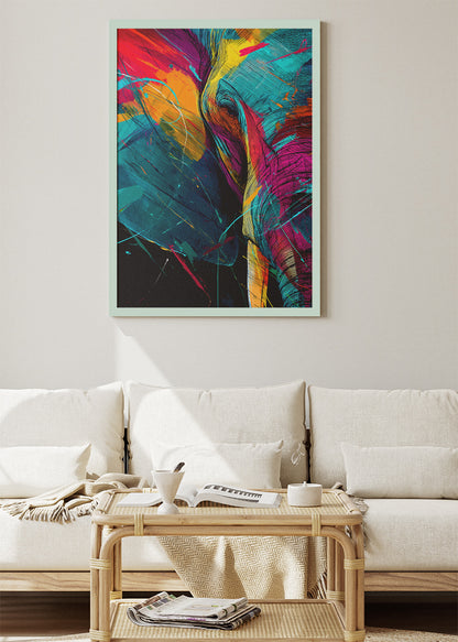 Abstract Elephant Canvas Print & Poster – Colorful Modern Animal Wall Art – AI PRINT LAB