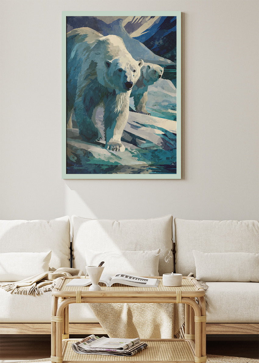 Polar Bear Canvas Print & Poster – Arctic Wildlife Wall Art – AI PRINT LAB