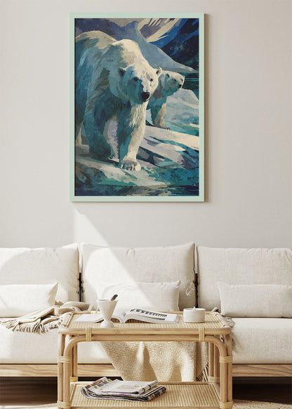 Polar Bear Canvas Print & Poster – Arctic Wildlife Wall Art – AI PRINT LAB
