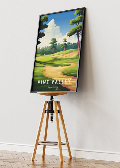 Pine Valley New Jersey Poster & Canvas Print – Illustrated Golf Course Wall Art