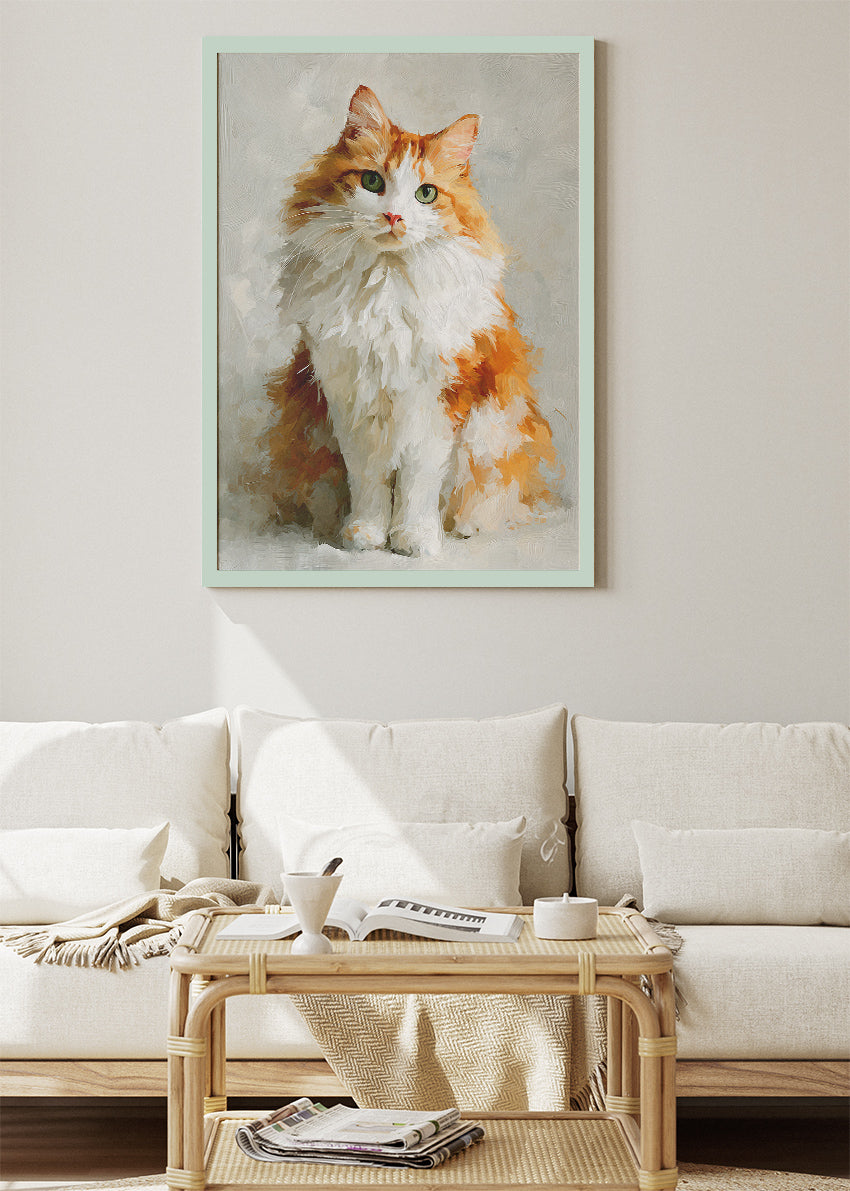 Elegant Cat Canvas Print & Poster – Minimalist Animal Wall Art – Soft Neutral Pet Portrait – AI PRINT LAB