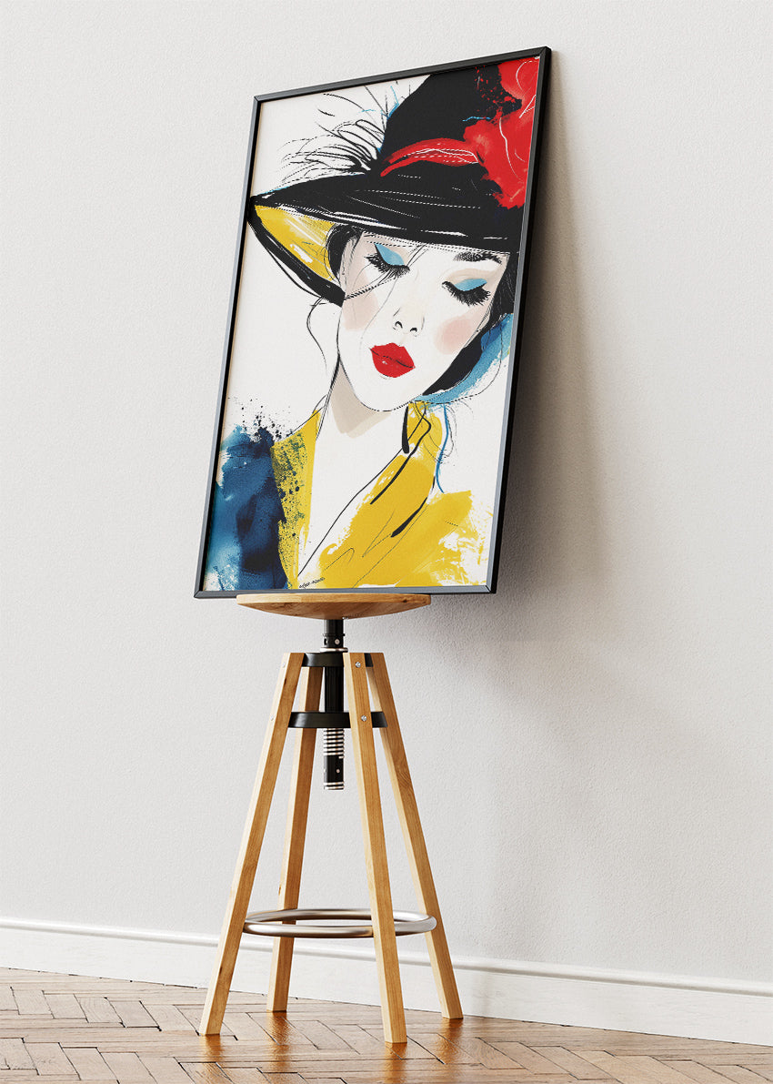 Chic Hat Muse Canvas & Poster Print – AI PRINT LAB