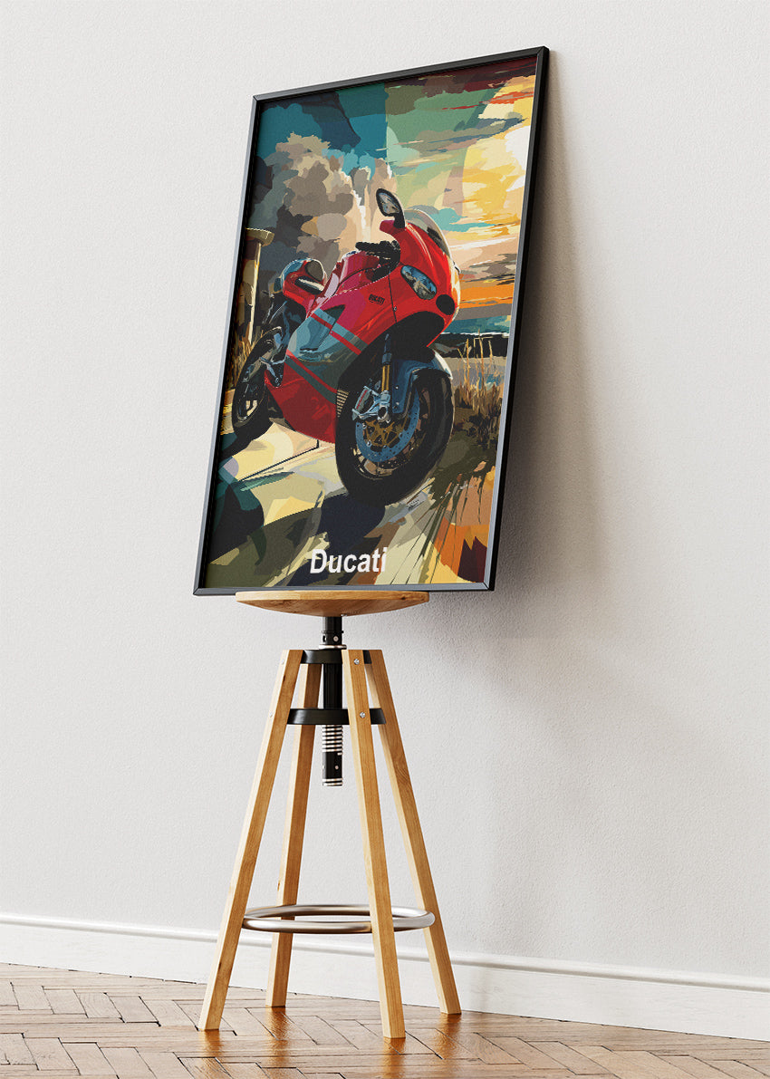 Ducati Superbike Scenic Motion Wall Art Poster & Canvas