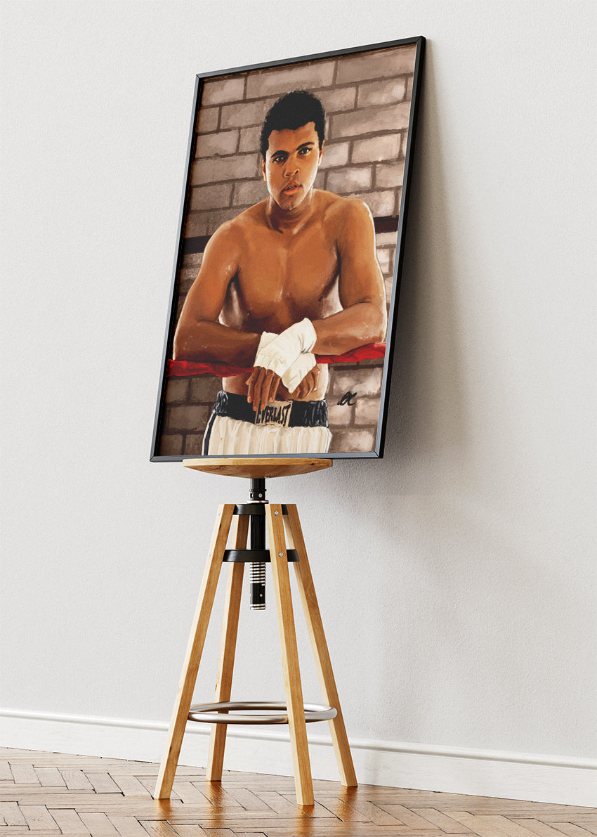 Muhammad Ali Boxing Legend Portrait Poster & Canvas Art Print – Iconic Strength Wall Art