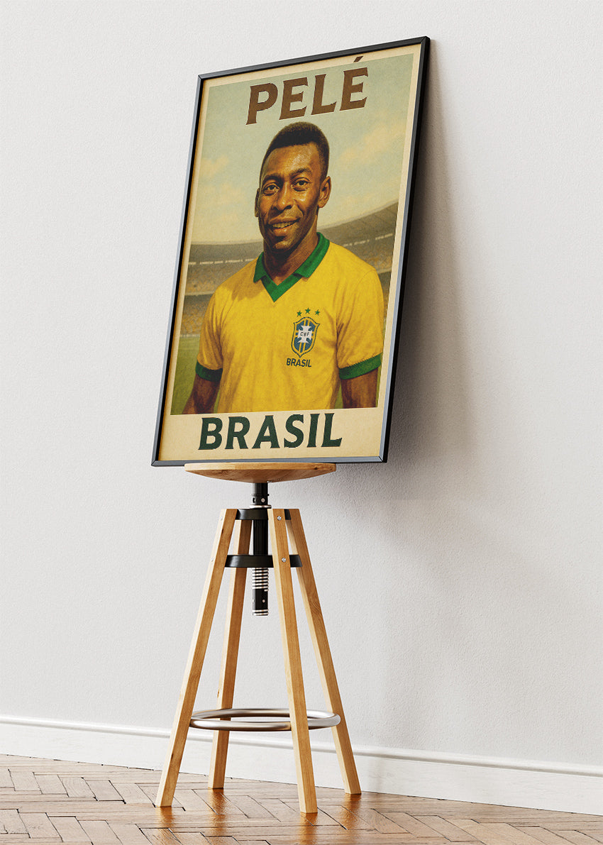 Pele Brazil Football Wall Art | Legendary World Cup Icon Poster & Canvas