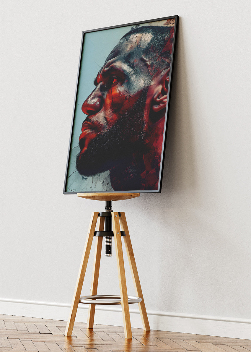 LeBron James Profile Art Print & Canvas – Powerful NBA Portrait Wall Art