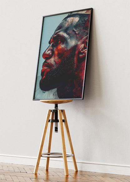 LeBron James Profile Art Print & Canvas – Powerful NBA Portrait Wall Art