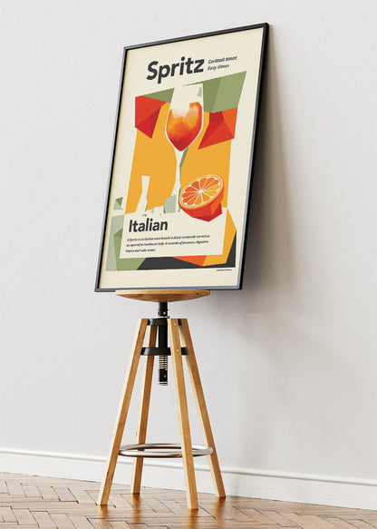 Italian Spritz Modern Poster & Canvas Print | Abstract Cocktail Wall Art
