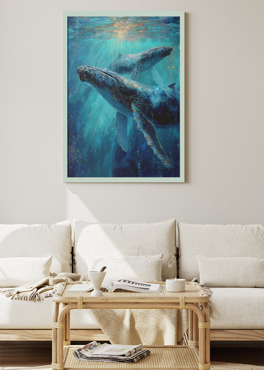 Whale Canvas Print & Poster – Ocean Wall Art – Underwater Marine Decor – AI PRINT LAB