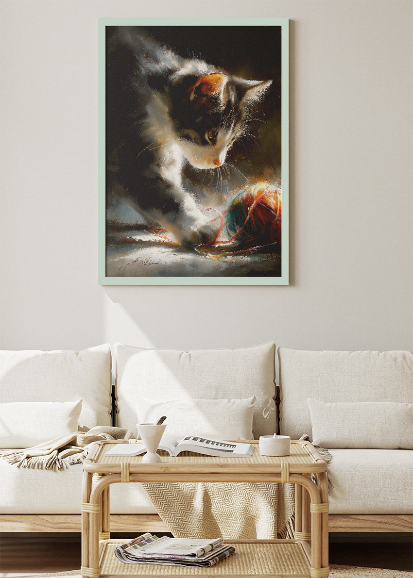 Playful Kitten Canvas Print & Poster – Artistic Cat Wall Art – Cozy Home Decor – AI PRINT LAB