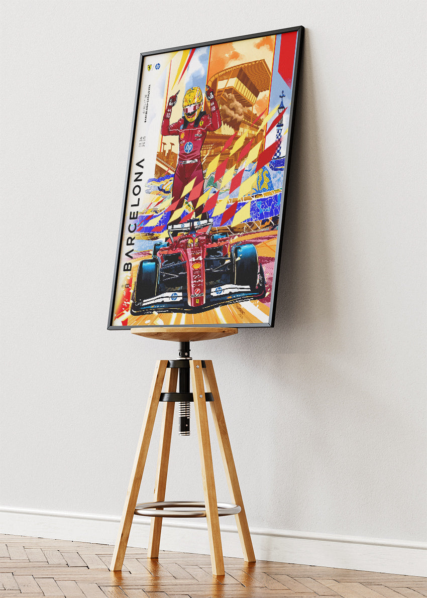 Barcelona Formula One Victory Poster & Canvas | Spanish Grand Prix Motorsport Wall Art