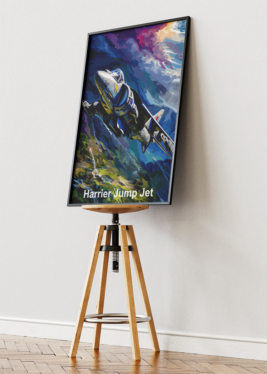Harrier Jump Jet Poster & Canvas Print – Vibrant Aviation Wall Art