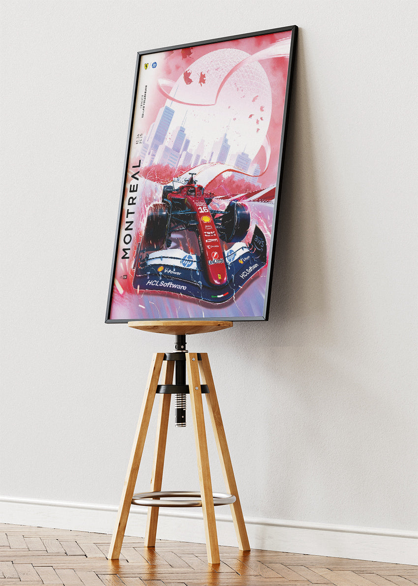 Montreal Formula 1 Race Poster Canvas Print – Ferrari F1 Car Wall Art – AI PRINT LAB
