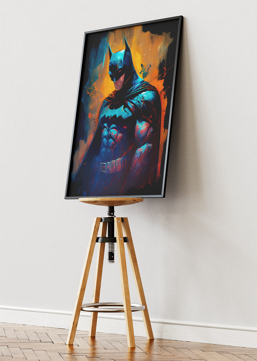 Batman – Electric Shadow Portrait Canvas & Poster Print – AI PRINT LAB