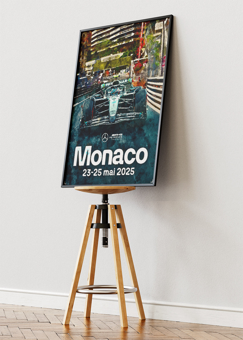 Monaco Grand Prix Formula 1 Poster Canvas Print – F1 Street Circuit Wall Art – AI PRINT LAB