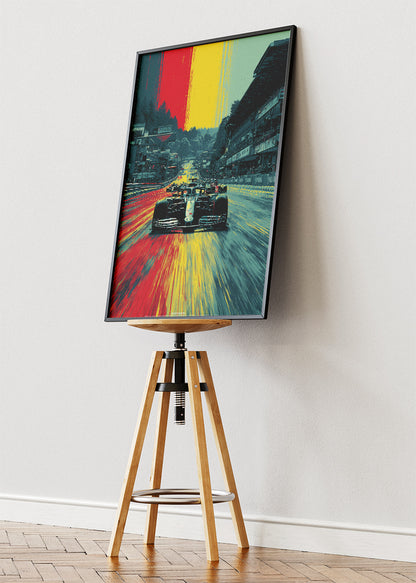 Formula 1 Speed Track Poster Canvas Print – Dynamic F1 Racing Wall Art – AI PRINT LAB