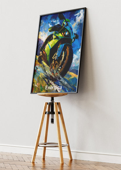 Energica Electric Superbike Dynamic Motion Wall Art Poster & Canvas