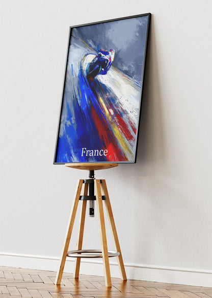 France Racing Motion Wall Art Poster & Canvas