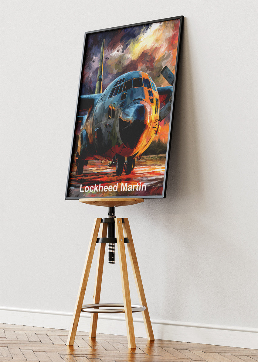Lockheed Martin Aircraft Poster & Canvas Print – Dramatic Military Plane Illustration Wall Art