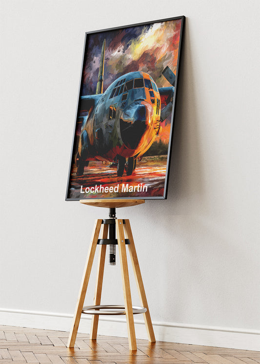 Lockheed Martin Aircraft Poster & Canvas Print – Dramatic Military Plane Illustration Wall Art