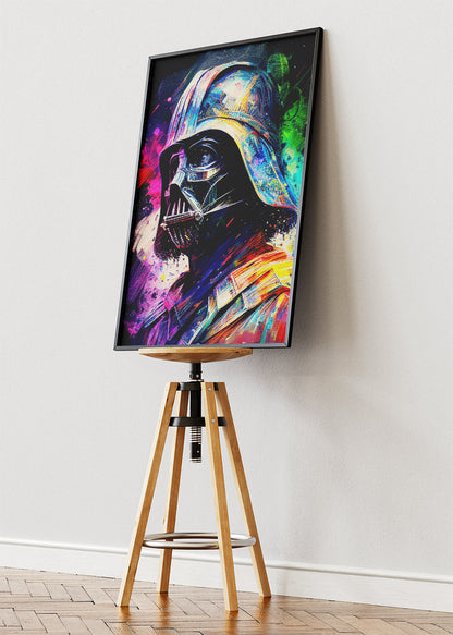 Darth Vader Dark Galactic Commander – Neon Pop Sci-Fi Canvas & Poster Print – AI PRINT LAB