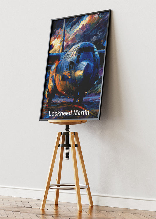 Lockheed Martin Aircraft Poster & Canvas Print – Military Plane Illustration Wall Art
