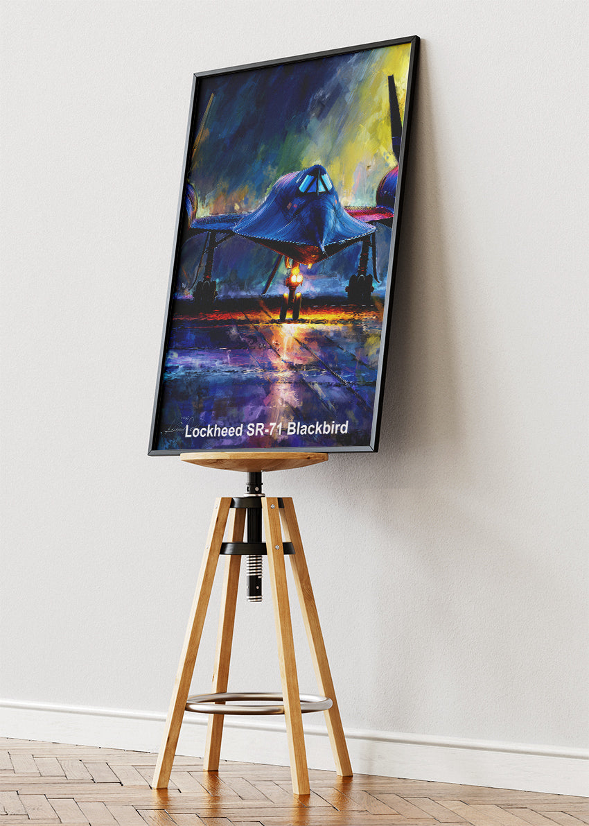 Lockheed SR-71 Blackbird Poster & Canvas Print – Illustrated Military Aircraft Wall Art