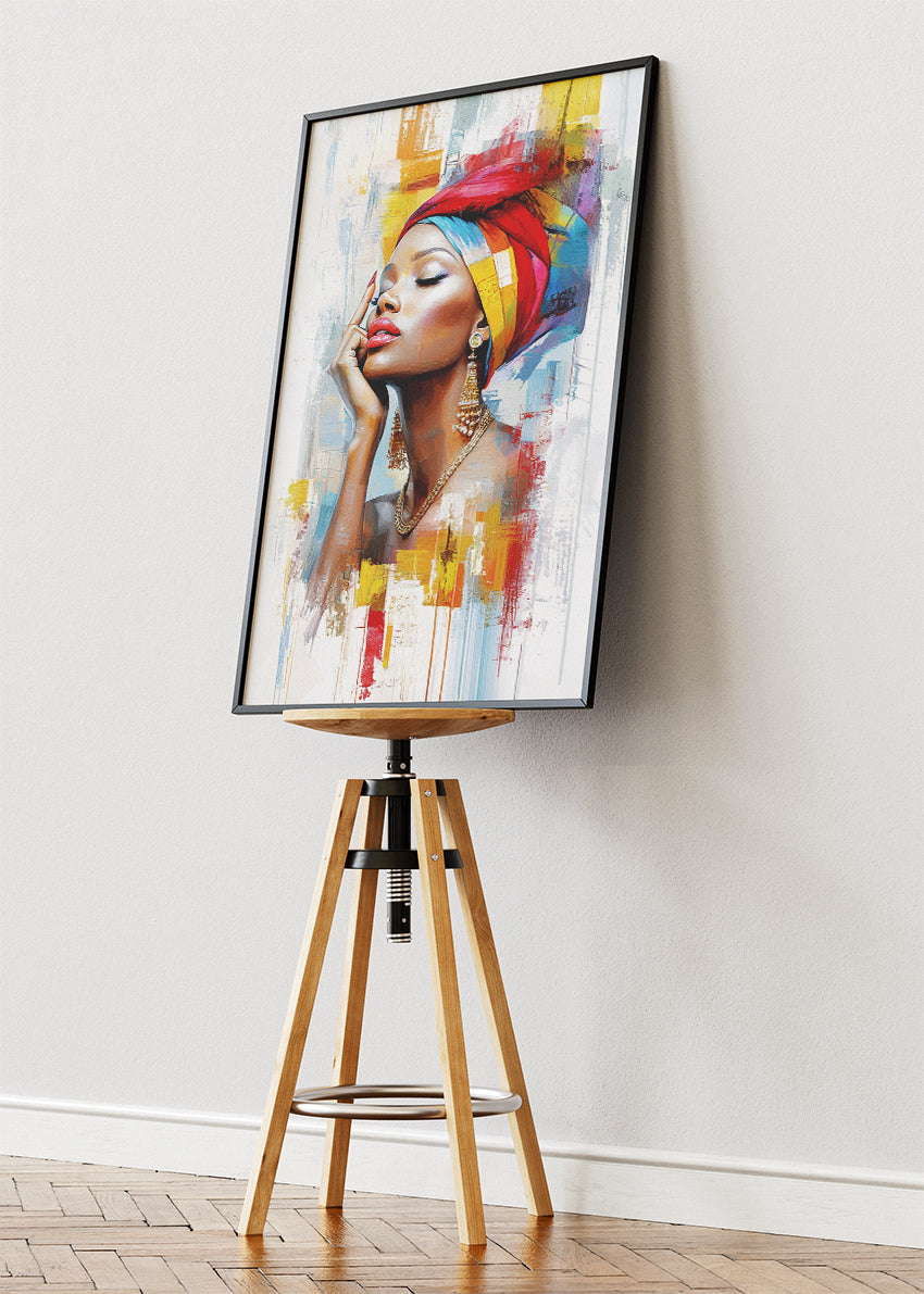 Radiant Headwrap Muse Canvas & Poster Print – AI PRINT LAB